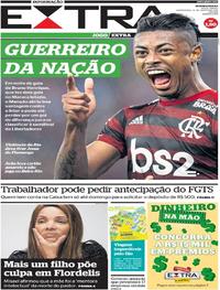 Capa do jornal Extra 22/08/2019