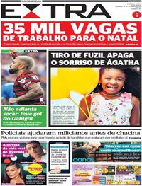 Capa do jornal Extra 22/09/2019