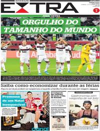 Capa do jornal Extra 22/12/2019