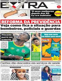 Capa do jornal Extra 23/06/2019