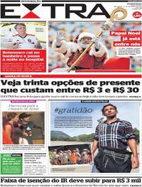 Capa do jornal Extra 24/12/2019
