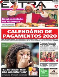 Capa do jornal Extra 25/12/2019