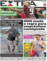Capa do jornal Extra 26/09/2019