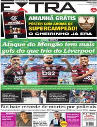 Capa do jornal Extra 26/11/2019