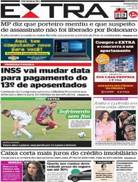 Capa do jornal Extra 31/10/2019