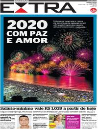 Capa do jornal Extra 01/01/2020