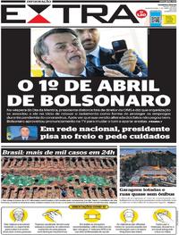 Capa do jornal Extra 01/04/2020