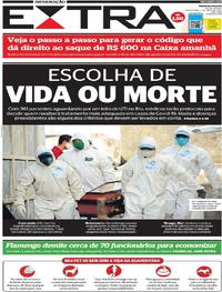 Capa do jornal Extra 01/05/2020