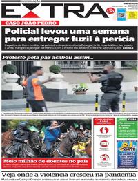 Capa do jornal Extra 01/06/2020