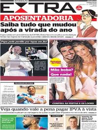 Capa do jornal Extra 02/01/2020
