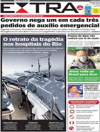 Capa do jornal Extra 02/05/2020