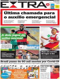 Capa do jornal Extra 02/07/2020