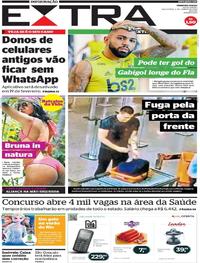 Capa do jornal Extra 03/01/2020