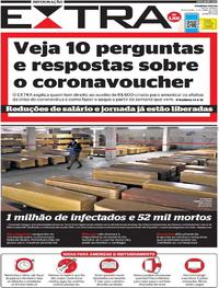 Capa do jornal Extra 03/04/2020
