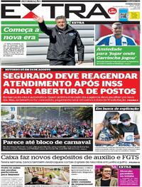 Capa do jornal Extra 03/08/2020