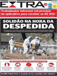 Capa do jornal Extra 04/04/2020