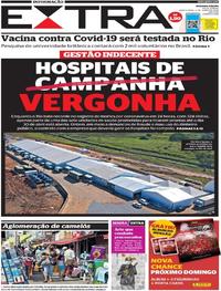 Capa do jornal Extra 04/06/2020