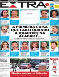 Capa do jornal Extra 05/04/2020