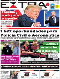 Capa do jornal Extra 05/11/2020