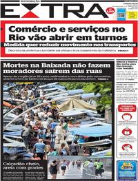 Capa do jornal Extra 06/04/2020