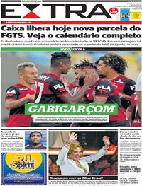 Capa do jornal Extra 06/07/2020