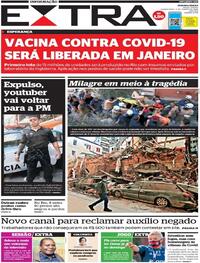 Capa do jornal Extra 06/08/2020