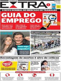 Capa do jornal Extra 07/06/2020