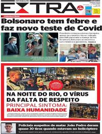 Capa do jornal Extra 07/07/2020
