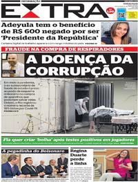 Capa do jornal Extra 08/05/2020