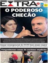 Capa do jornal Extra 08/08/2020