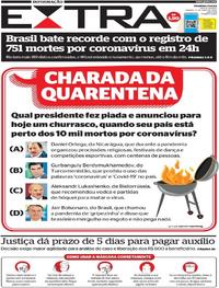 Capa do jornal Extra 09/05/2020