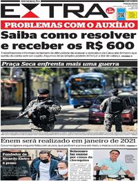 Capa do jornal Extra 09/07/2020