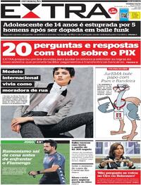 Capa do jornal Extra 09/10/2020