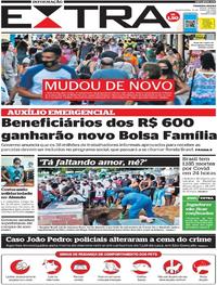 Capa do jornal Extra 10/06/2020