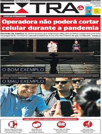Capa do jornal Extra 11/04/2020