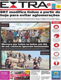 Capa do jornal Extra 11/05/2020