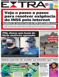Capa do jornal Extra 11/08/2020