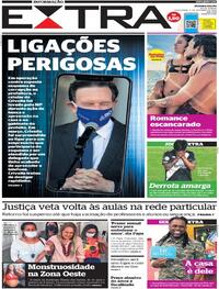 Capa do jornal Extra 11/09/2020