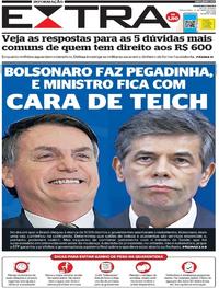 Capa do jornal Extra 12/05/2020