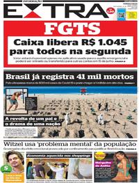 Capa do jornal Extra 12/06/2020