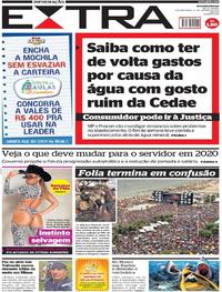 Capa do jornal Extra 13/01/2020