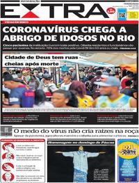 Capa do jornal Extra 13/04/2020