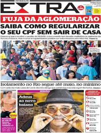 Capa do jornal Extra 14/04/2020