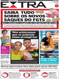 Capa do jornal Extra 14/06/2020