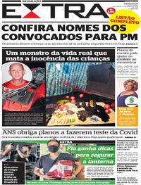Capa do jornal Extra 14/08/2020