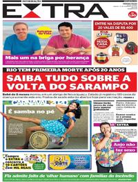 Capa do jornal Extra 15/02/2020