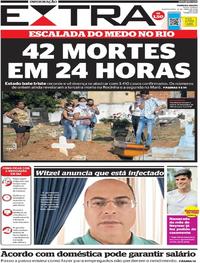 Capa do jornal Extra 15/04/2020