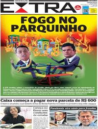Capa do jornal Extra 15/05/2020