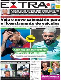 Capa do jornal Extra 15/08/2020