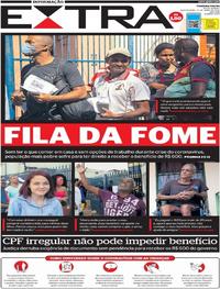 Capa do jornal Extra 16/04/2020